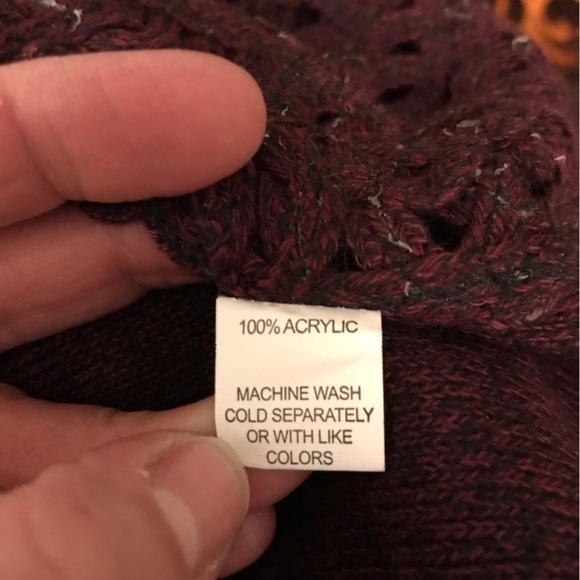 Jon & Anna Knitted Crocheted Sweater Vest. Wine Coloured. Size L /XL. - Picture 6 of 6